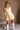 Elora Lemon Yellow Denim Flare Dress- full front view