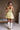 Elora Lemon Yellow Denim Flare Dress- full back view