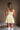 Elora Lemon Yellow Denim Flare Dress- back view