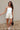 Elsie Ecru Stitch Detail Denim Shorts - full body front view