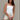Tess White Button-Up Scalloped Tank - front view