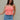 Alice Coral Ruffle Cropped Tank - front view