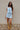 Sena Blue Denim Lace Front Tie Top - full front view