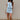 Sena Blue Denim Lace Mini Skirt - full body front view