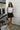 Elise White & Black Stripe Tank- full body front view