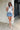 Elaina Cream & Blue Floral Halter Tank- full body view