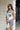 Elaina Cream & Blue Floral Halter Tank- frontal side view