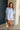 Alanna Blue Stripe Button-Up Top- front top view
