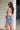 Elaina Cream & Blue Floral Halter Tank- side view