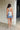 Elaina Cream & Blue Floral Halter Tank- full back view