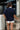 Victoria Navy & White V-Neckline Top- close up back view