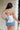 Elaina Cream & Blue Floral Halter Tank- close up back view