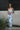Quinn Blue Strapless Wide Leg Jumpsuit -full body view