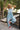 Lena Light Denim Barrel Leg Overalls- front full view