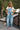 Lena Light Denim Barrel Leg Overalls- front view