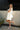 Brenna Cream Scarf Draped Mini Dress - full body side view