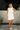 Brenna Cream Scarf Draped Mini Dress - full body front