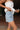 Evie Light Wash Denim Skort - frontal side view