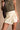 Gena Pale Yellow Denim Skort - close up front view