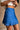 Hollie Blue Satin Polka Dot Mini Skirt - side