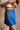 Hollie Blue Satin Polka Dot Mini Skirt - frontal side view