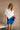 Hollie Blue Satin Polka Dot Mini Skirt - front view