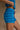 Larsen Blue Striped Knit Shorts - close up side view