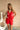 Talia Red Tropical Tie Front Top - front