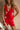 Talia Red Tropical Tie Front Top - close up front
