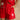Talia Red Tropical Scalloped Shorts - left side close up