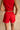 Talia Red Tropical Scalloped Shorts - back view