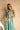 June Green & Cream Stripe Midi Dress- front view