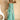 June Green & Cream Stripe Midi Dress- full body view
