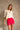 Alessa Red Lace Trim Mini Skirt - front view