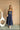 Rima Navy & Cream Sweetheart Midi Dress - full bod