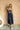 Rima Navy & Cream Sweetheart Midi Dress - front full body