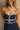Rima Navy & Cream Sweetheart Midi Dress - close upper view