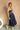 Rima Navy & Cream Sweetheart Midi Dress - full body frontal side