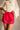 Alessa Red Lace Trim Mini Skirt - close front view