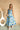 Inez Blue Multi Floral Midi Dress - full body front view
