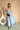 Cameron Blue Linen Midi Dress - full body front 
