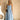 Cameron Blue Linen Midi Dress - full body front view