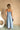 Cameron Blue Linen Midi Dress - full body back view