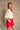 Alessa Red Lace Trim Mini Skirt - side