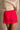 Alessa Red Lace Trim Mini Skirt - back view