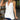 Lola White Asymmetrical Button-Up Tank- close up front view