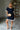 Chloe Navy & White Short Sleeve Mini Dress- full body view