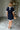 Chloe Navy & White Short Sleeve Mini Dress- full back view
