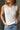 Olivia Off White Scallop Knit Tank- close up top view