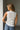 Olivia Off White Scallop Knit Tank- back view